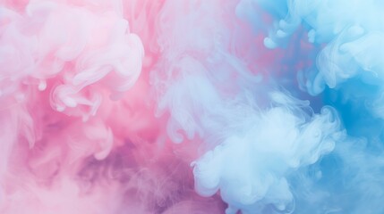 Fototapeta premium pastel pink and pastel blue smoke background for gender reveal or baby shower