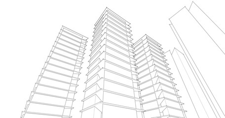 Fototapeta premium ​​abstract architecture 3d illustration background 