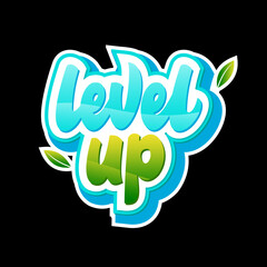 Level up lettering colorful design