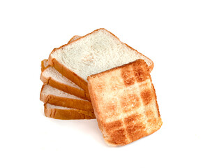 Toasted slice bread isolated on white background