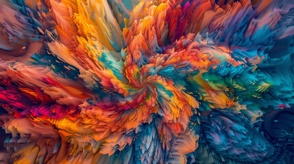 Spectacular bursts of pigment explode, filling the frame with a kaleidoscope of mesmerizing patterns.