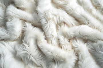 Textured surface of faux fur fabric, showcasing its soft and fluffy appearance. Faux fur textures offer a luxurious and tactile backdrop, perfect for conveying coziness and comfort 