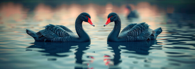 Two Black Swans The Lake