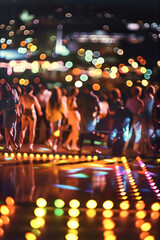 1970s roller disco: Colorful lights illuminate the rink as skaters groove to disco beats, embracing the funky fashion.