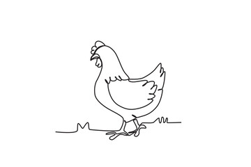 Single continuous line drawing of the Farm ducks. Successful farming minimalism concept. Dynamic one line draw graphic design vector illustration.
