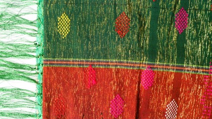 Handmade woven textile from Indonesia, textured ethnic fabric background