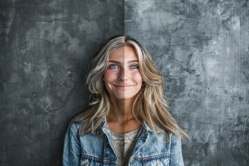 Fototapeta premium Face lift solutions integrating natural skin maintenance for half-face rejuvenation, focusing on proactive skincare aging and old and young treatment essentials.