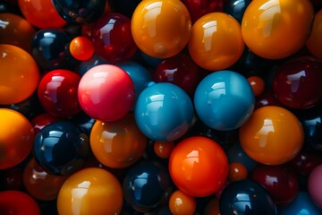 A whimsical candyland with candy-shaped bubbles and sugary, swirly waves, different colored balls moving together, implying conformity pressure.