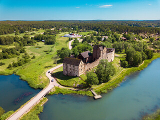 Areal panoramic view from the Kastelholm castle, Åland island, Finland