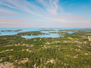 Areal panoramic view from the Finnish archipelago, Åland island, Finland