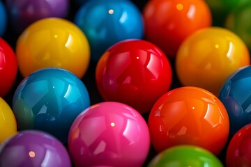 A whimsical candyland with candy-shaped bubbles and sugary, swirly waves, different colored balls moving together, implying conformity pressure.