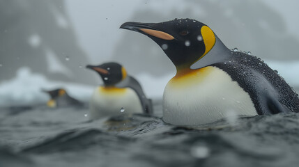 Fototapeta premium penguin on ice