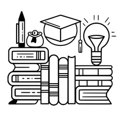 Education icon, student icon, teacher icon, university icon, computer icon, learning icon, school icon, studying icon, graduation icon, library icon, technology icon, backpack icon, certificate icon, 