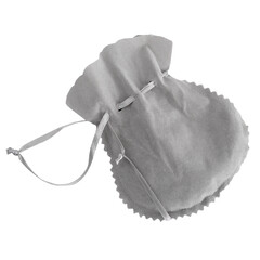 petit sac en tissus sur fond transparent