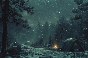 Camping under a blanket of stars, feeling small beneath the vast sky, 8K