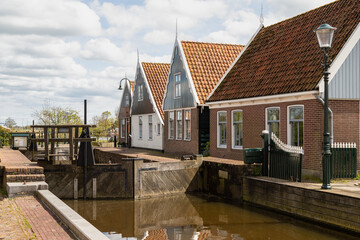Lock in the picturesque small Dutch village West-Graftdijk.