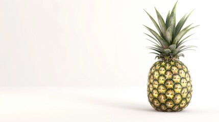 Pineapple on White Surface with Background