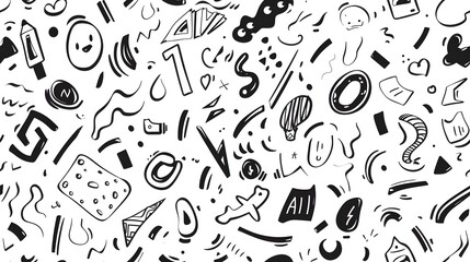 Hand-Drawn Cute Doodles on Whiteboard Background,
Playful and Whimsical Design, Hand Edited Generative AI