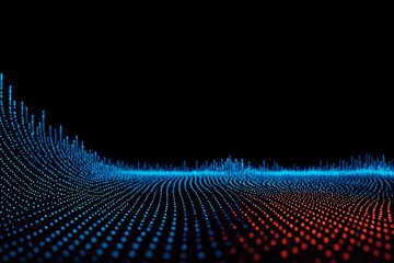 abstract futuristic background with dots pattern. Colored music wave. Big data digital code