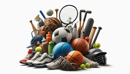 Assortment of Sports Equipment and Accessories.