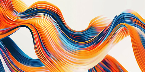 nd dynamic wavy lines forming an illustrative abstract pattern against a pristine white backdrop