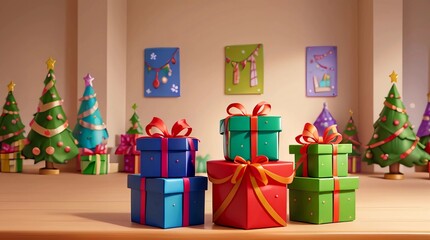 christmas tree and gifts