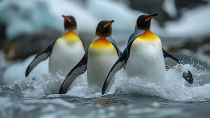 Fototapeta premium penguin in polar regions