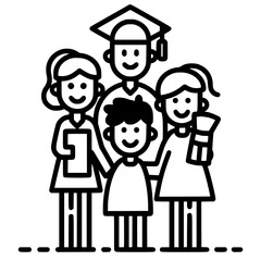 Education icon, student icon, teacher icon, university icon, computer icon, learning icon, school icon, studying icon, graduation icon, library icon, technology icon, backpack icon, certificate icon, 