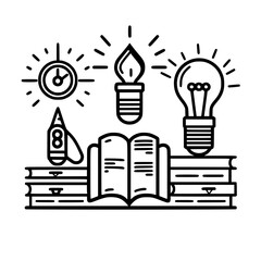 Education icon, student icon, teacher icon, university icon, computer icon, learning icon, school icon, studying icon, graduation icon, library icon, technology icon, backpack icon, certificate