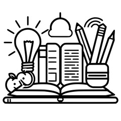 Education icon, student icon, teacher icon, university icon, computer icon, learning icon, school icon, studying icon, graduation icon, library icon, technology icon, backpack icon, certificate