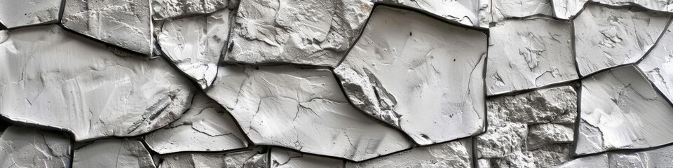 Wallpaper Grey. Concrete Cement Texture in White and Grey Stone Wall Background Banner - obrazy, fototapety, plakaty