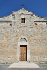 Fototapeta premium Facade of a church in Troia, a medieval town in Puglia in Italy.