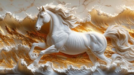 3d relief horse background wallpaper