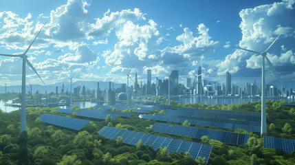  a world where renewable energy sources power the smart cities of the future.