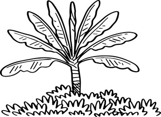 cute cartoon tree in garden decoration.