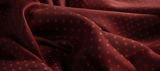waves of polka dot red cloth 6 - obrazy, fototapety, plakaty