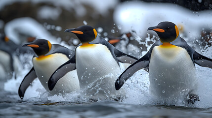 Fototapeta premium penguin in polar regions