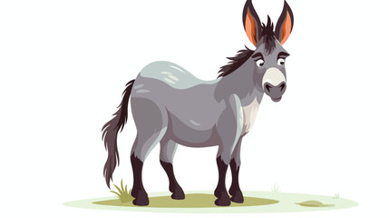Amusing grey donkey ass or burro isolated on white