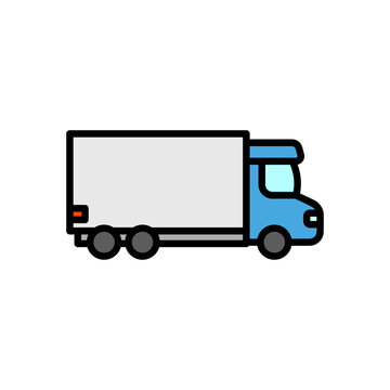 truck colored icon vector in line style