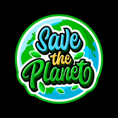 SAVE THE PLANET LETTERING DESIGN