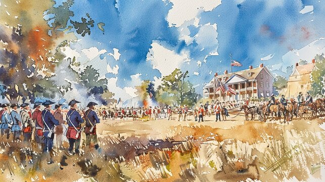 Painting of the surrender of the British at Yorktown, 1781