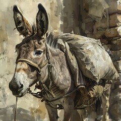donkey in the city