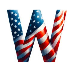 Obraz premium american flag font W