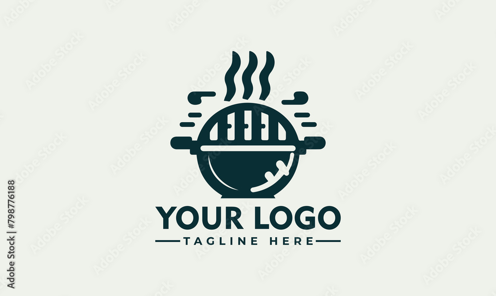 Poster barbecue logo vector art, icons, and graphics bbq party grill restaurant logo inspiration