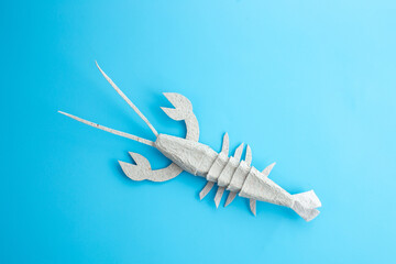 Craft crayfish from an egg carton. Creative DIY project for kids and art enthusiasts.