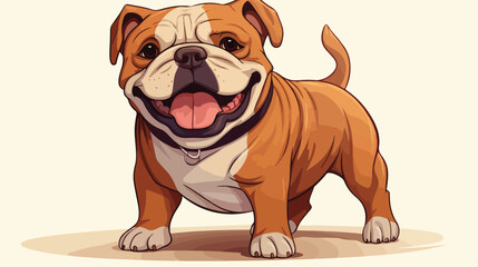 Cute dog of English bulldog breed. Funny chunky dog - obrazy, fototapety, plakaty