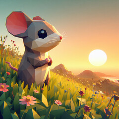 mouse in low poly style