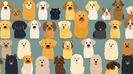 Cute dogs pattern. Seamless background with canine