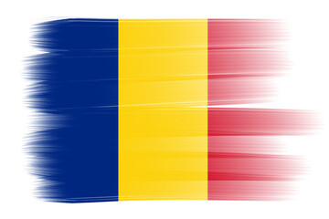 national flag of chad design template transparent, chad flag brush stroke flag png transparent