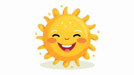Cute funny smiling sun. Happy hot summer weather ic